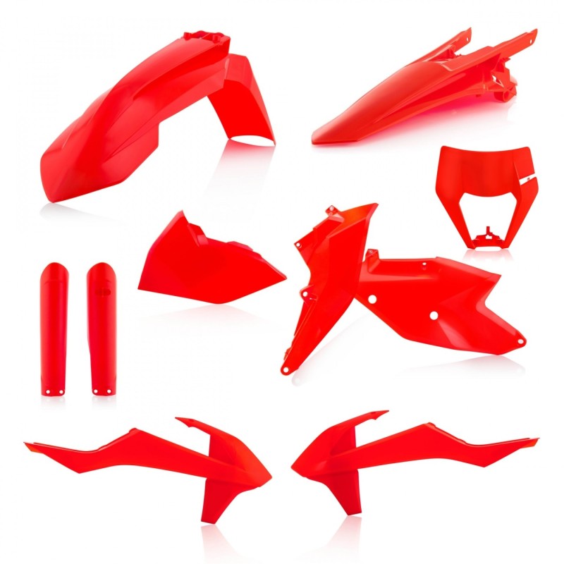 kit completo de plasticos acerbis 0022371 014 ktm exc exc f 2017 2019 naranja fluor