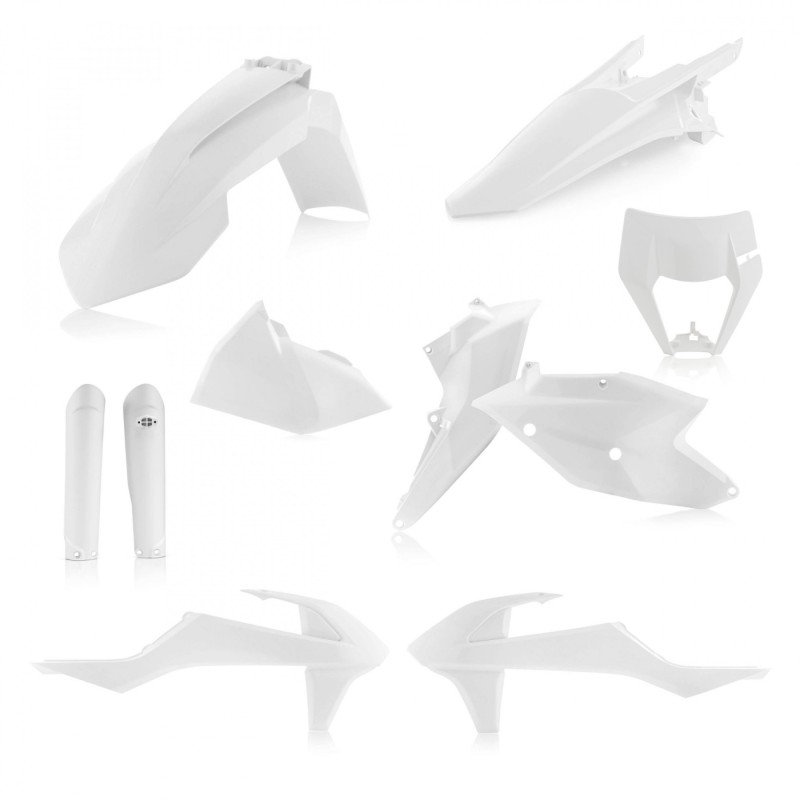 kit completo de plasticos acerbis 0022371 030 ktm exc exc f 2017 2019 blanco