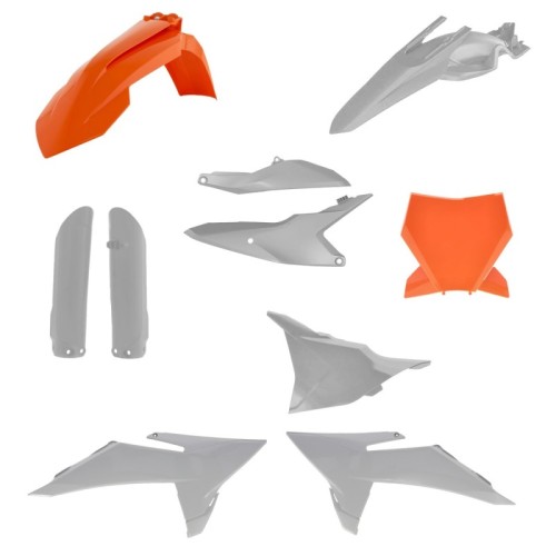 kit completo de plasticos acerbis 0027023 207 naranja gris para ktm sx 85 2025 2026