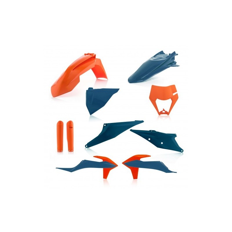 kit de plasticos completo acerbis 0024054 243 azul y naranja para ktm exc y exc f 2020 202