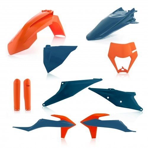 kit de plasticos completo acerbis 0024054 243 azul y naranja para ktm exc y exc f 2020 202