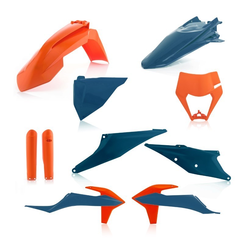 kit de plasticos completo acerbis 0024054 243 azul y naranja para ktm exc y exc f 2020 202