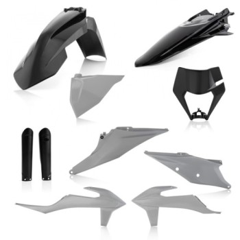 kit de plasticos completo acerbis 0024054 319 negro y gris para ktm exc y exc f 2020 2023