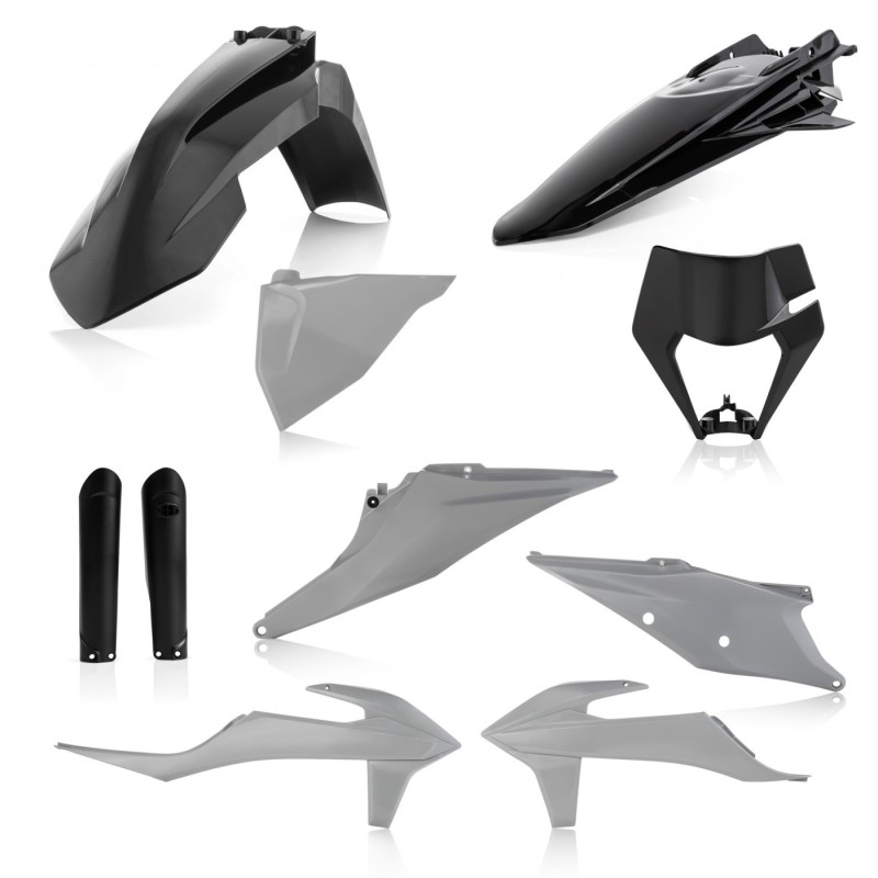 kit de plasticos completo acerbis 0024054 319 negro y gris para ktm exc y exc f 2020 2023