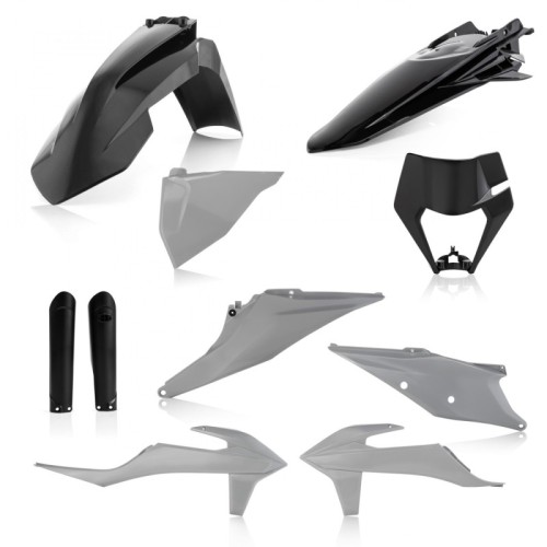 kit de plasticos completo acerbis 0024054 319 negro y gris para ktm exc y exc f 2020 2023