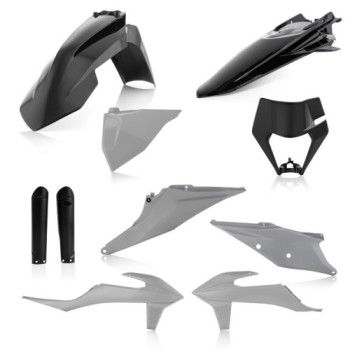 kit de plasticos completo acerbis 0024054 319 negro y gris para ktm exc y exc f 2020 2023 2