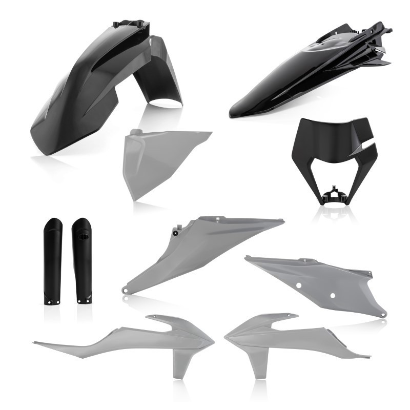 kit de plasticos completo acerbis 0024054 319 negro y gris para ktm exc y exc f 2020 2023