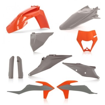 kit de plasticos completo acerbis 0024054 799a gris y naranja para ktm exc y exc f 2020 20