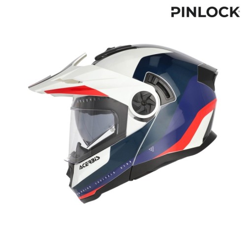 casco modular acerbis rider graphic 0026577 034 blanco azul rojo ece 22 06 p j