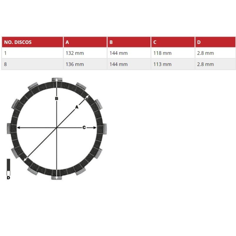 kit de discos de embrague de friccion para suzuki gsx r 600 y 750