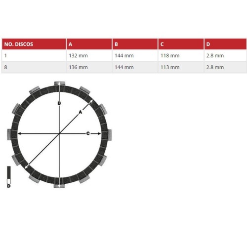 kit de discos de embrague de friccion para suzuki gsx r 600 y 750