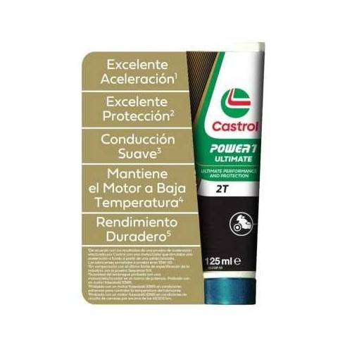 aceite de mezcla moto castrol power 1 2t ultimate 125ml