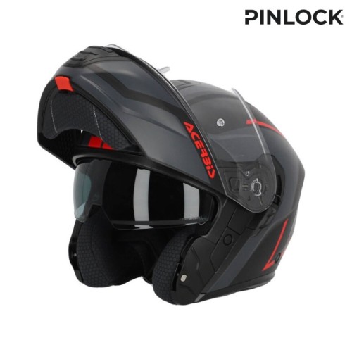 casco modular acerbis tdc gris y negro talla l 0025313 293