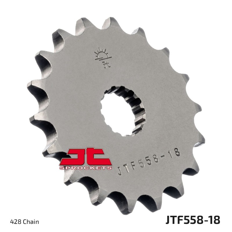 pinon de moto jt sprockets acero 18 dientes p 428 jtf558 18