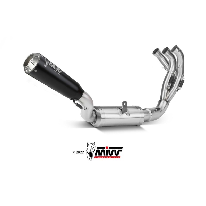 escape completo mivv y 066 lc4b x m1 inox negro posicion alta para yamaha mt 09 sp fz 09