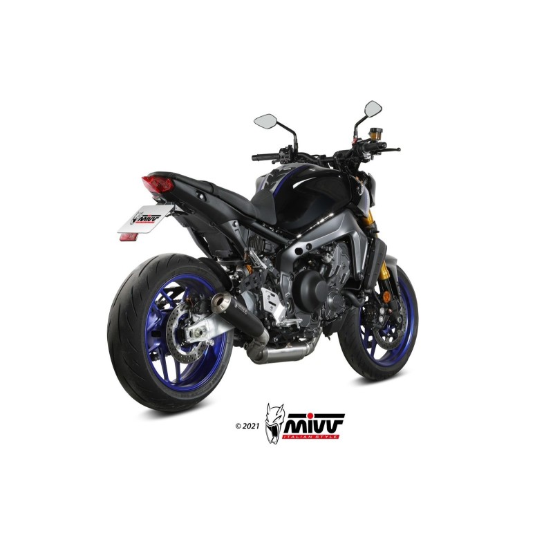 escape completo mivv y 066 lc4b x m1 inox negro posicion alta para yamaha mt 09 sp fz 09