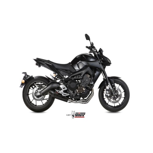 escape completo mivv y 042 l9 suono inox negro estandar para yamaha mt 09 sp fz 09