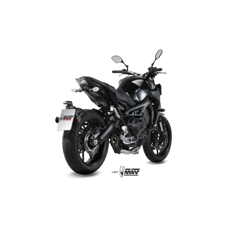 escape completo mivv y 042 l9 suono inox negro estandar para yamaha mt 09 sp fz 09