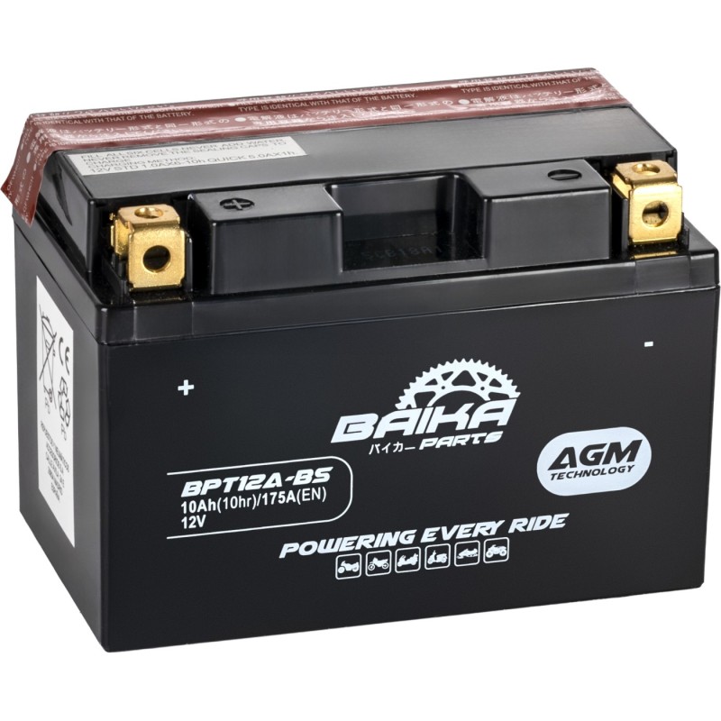 Batería moto AGM Baika Parts yt12abs bpt12absbai