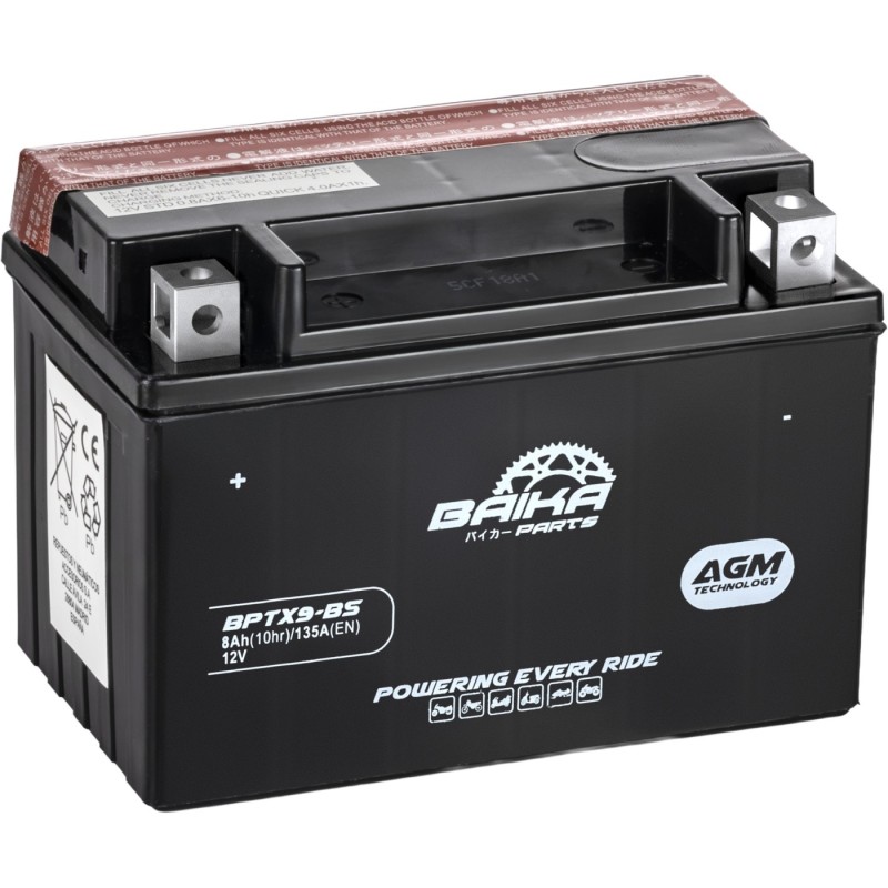 bateria de moto baika parts bptx9bsbai ytx9 bs