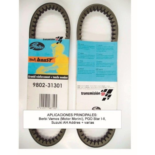 correa para moto suzuki 50 tune 92 gates 9802 31301