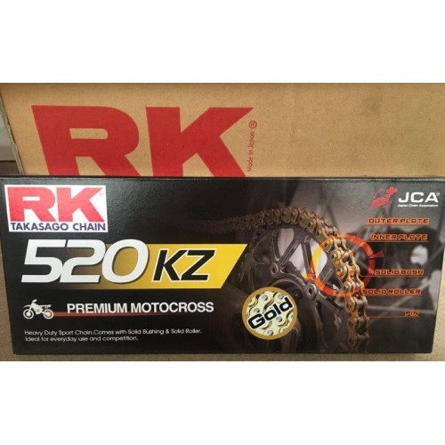 cadena para moto rk 520 kz mx oro por metro 520kxz