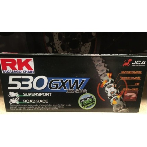 cadena para moto rk 530 gxw xw ring verde 120 pasos mm530zxw120