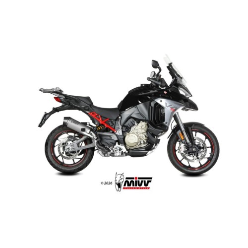 silencioso mivv 2x1 oval titanium con tapa de carbono ducati multistrada v4 v4s 2025 26