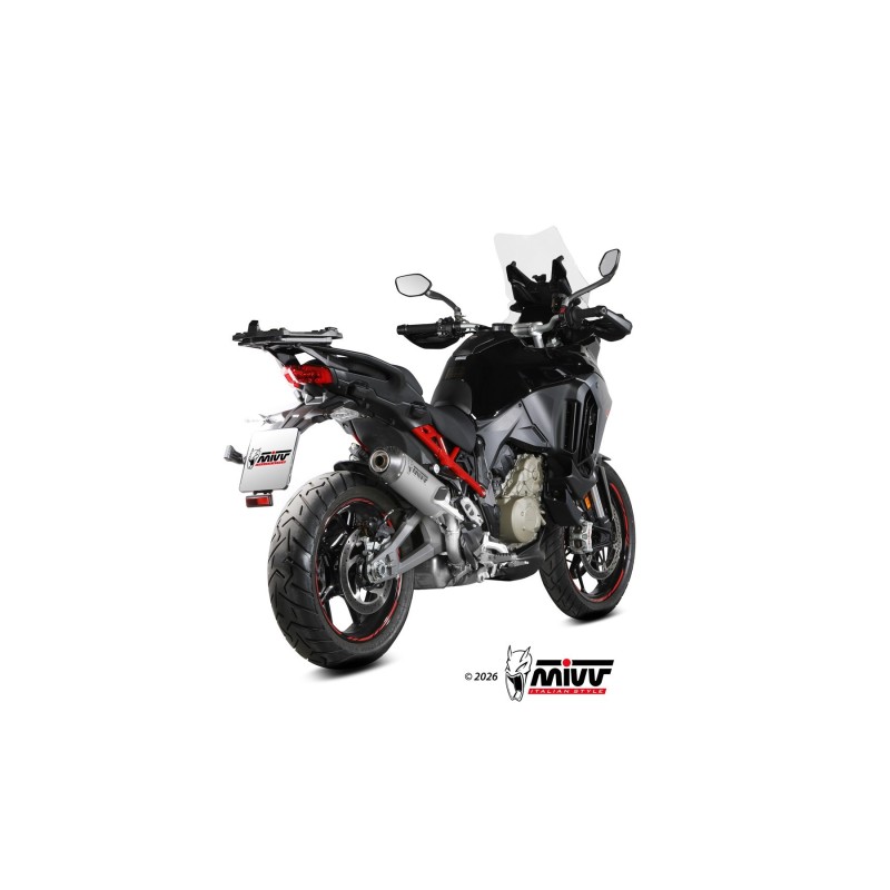 silencioso mivv 2x1 oval titanium con tapa de carbono ducati multistrada v4 v4s 2025 26