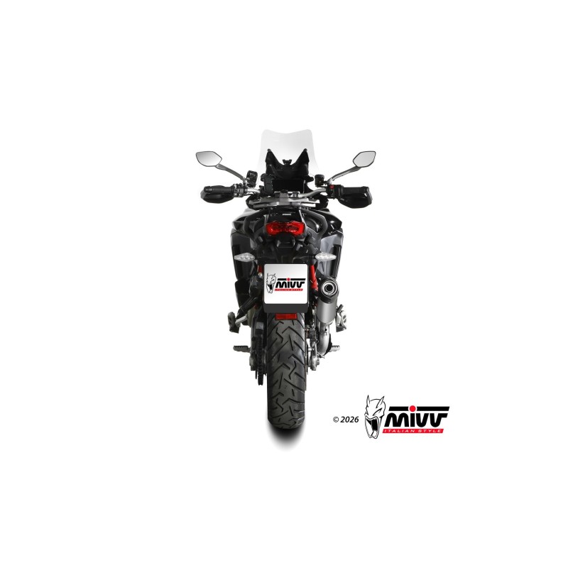 silencioso mivv 2x1 oval titanium con tapa de carbono ducati multistrada v4 v4s 2025 26
