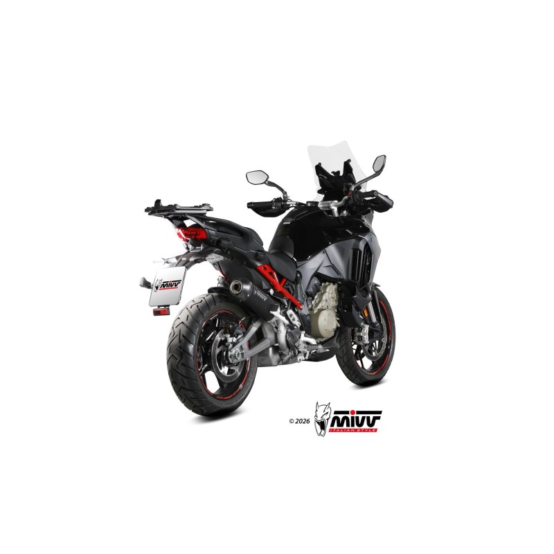 silencioso mivv 2x1 oval black con tapa de carbono ducati multistrada v4 v4s 2025 26