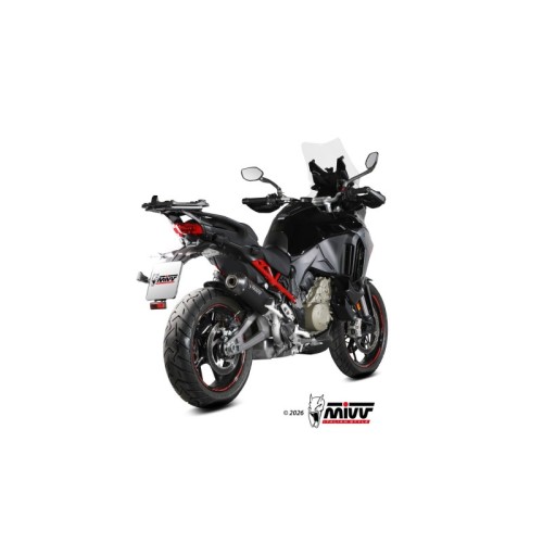 silencioso mivv 2x1 oval black con tapa de carbono ducati multistrada v4 v4s 2025 26