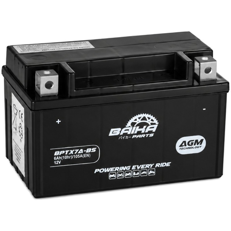 bateria moto sin mantenimiento precargada baika ytx7a bs