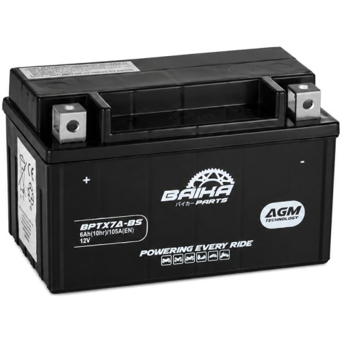 bateria moto sin mantenimiento precargada baika ytx7a bs