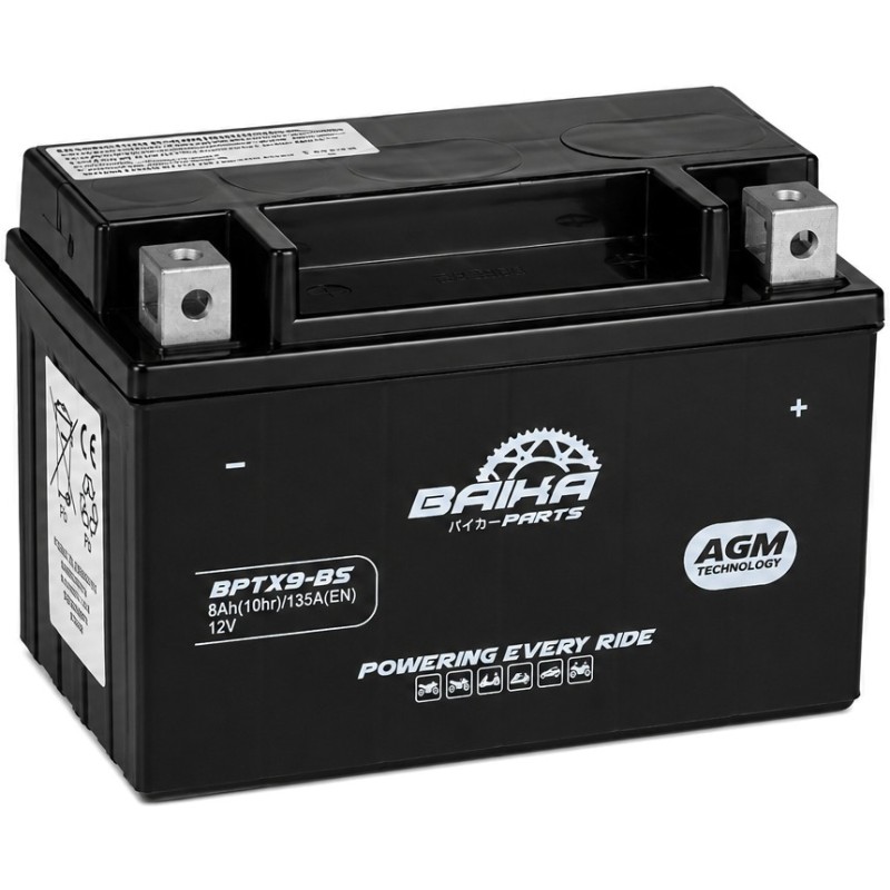 bateria de moto sin mantenimiento precargada baika ytx9 bs