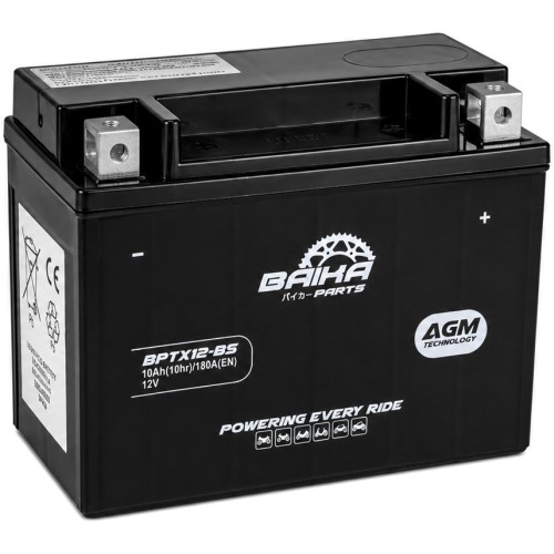 bateria de moto sin mantenimiento precargada baika ytx12 bs