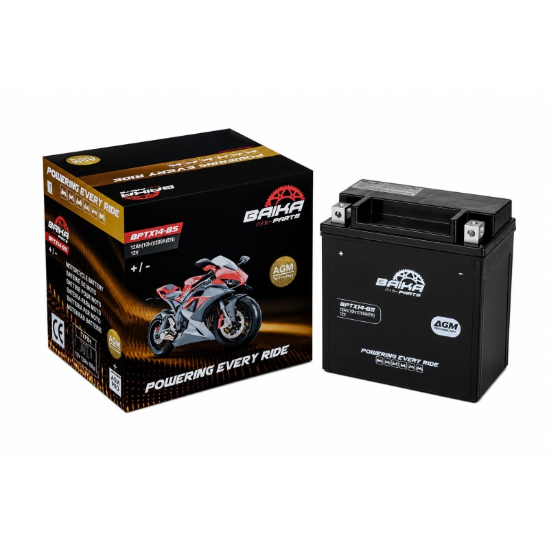 bateria de moto sin mantenimiento precargada baika ytx14 bs