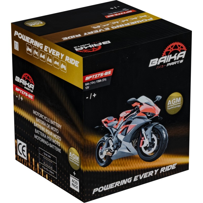 bateria de moto sin mantenimiento precargada baika ytz7s bs