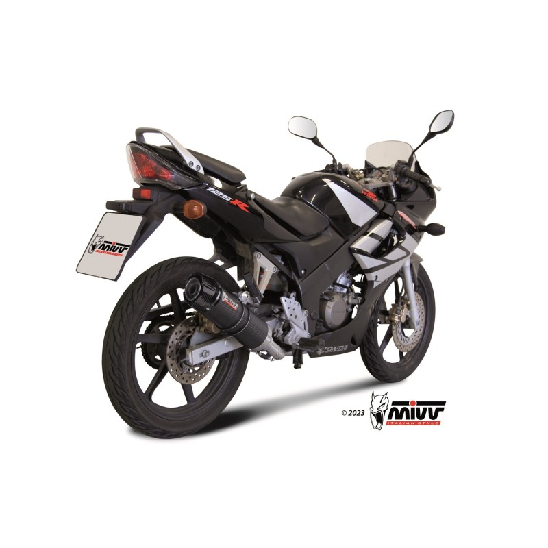 escape completo mivv 1x1 gp carbon con tapa carbono honda cbr 125 r 2004 10 h 043 l2sc