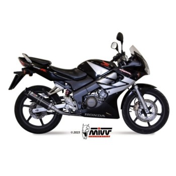 escape completo mivv 1x1 gp black con tapa carbono honda cbr 125 r 2004 10 h 043 lxbc