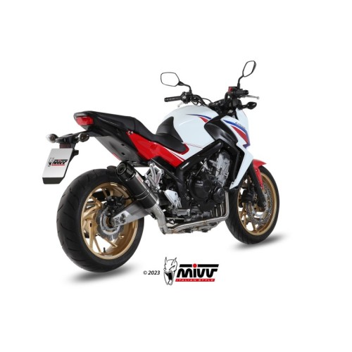 escape completo mivv 4x2x1 gp black con tapa carbono honda cb 650 f 2014 18 h 055 lxbc