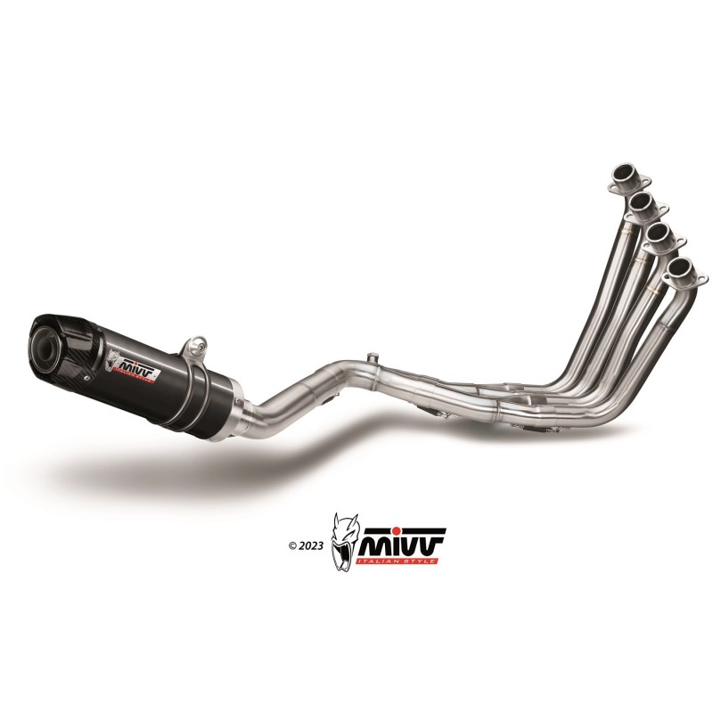 escape completo mivv 4x2x1 gp black con tapa carbono honda cb 650 f 2014 18 h 055 lxbc