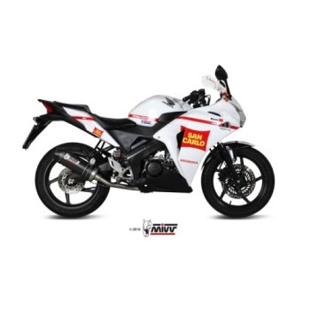 escape completo mivv 1x1 oval carbono con tapa carbono honda cbr 125 r 2011 16 h 060 l3c