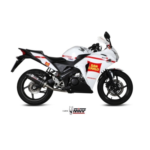 escape completo mivv 1x1 oval carbono con tapa carbono honda cbr 125 r 2011 16 h 060 l3c