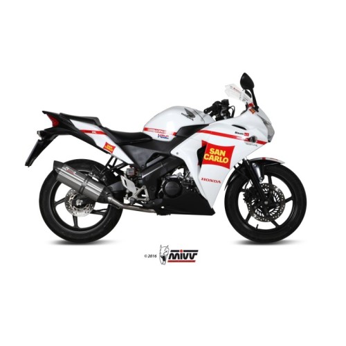 escape completo mivv 1x1 suono st steel con tapa carbono honda cbr 125 r 2011 16 h 060 l7