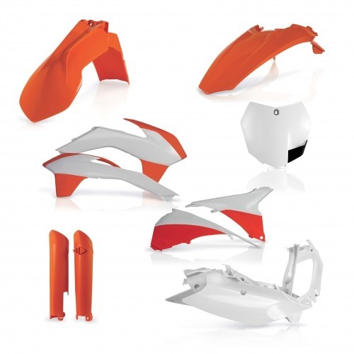 kit de plasticos acerbis 0016874 010 014a naranja blanco para ktm sx y sx f 2013 20144