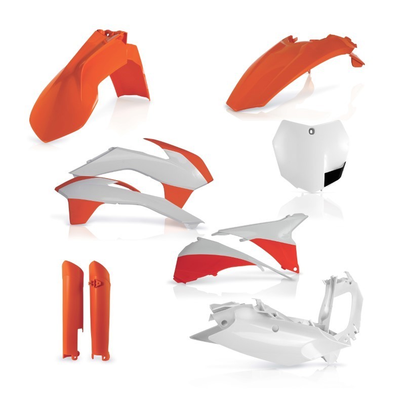 kit de plasticos acerbis 0016874 010 014a naranja blanco para ktm sx y sx f 2013 20144