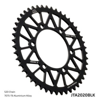 corona trasera jt sprockets jta2020 48blk racelite 48 dientes paso 520 negra