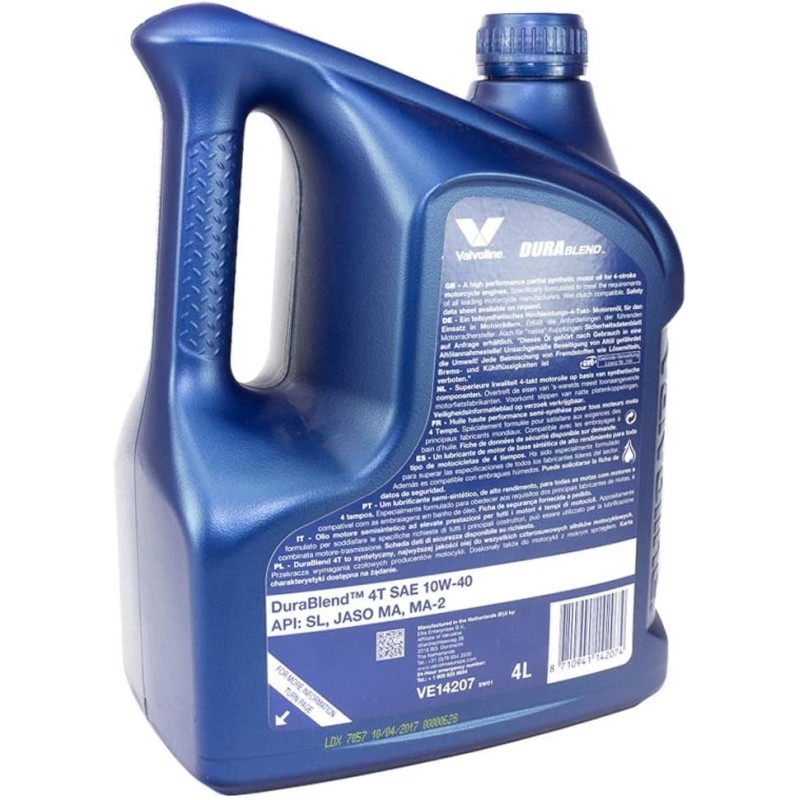 aceite motor valvoline durablend 4t 10w40 racing lubes