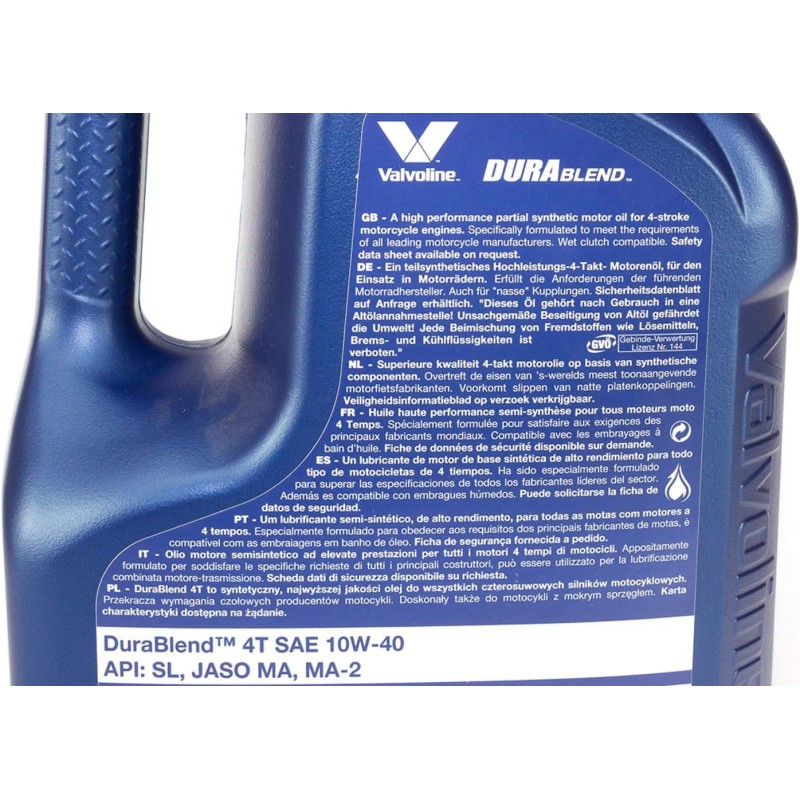 aceite motor valvoline durablend 4t 10w40 racing lubes